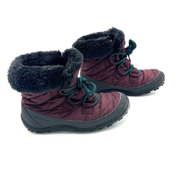 Columbia Waterproof Purple Nylon/ Faux Fur Lace Up Boots, GUC, Sz Kids 1 (K1-A) - Picture 5 of 9
